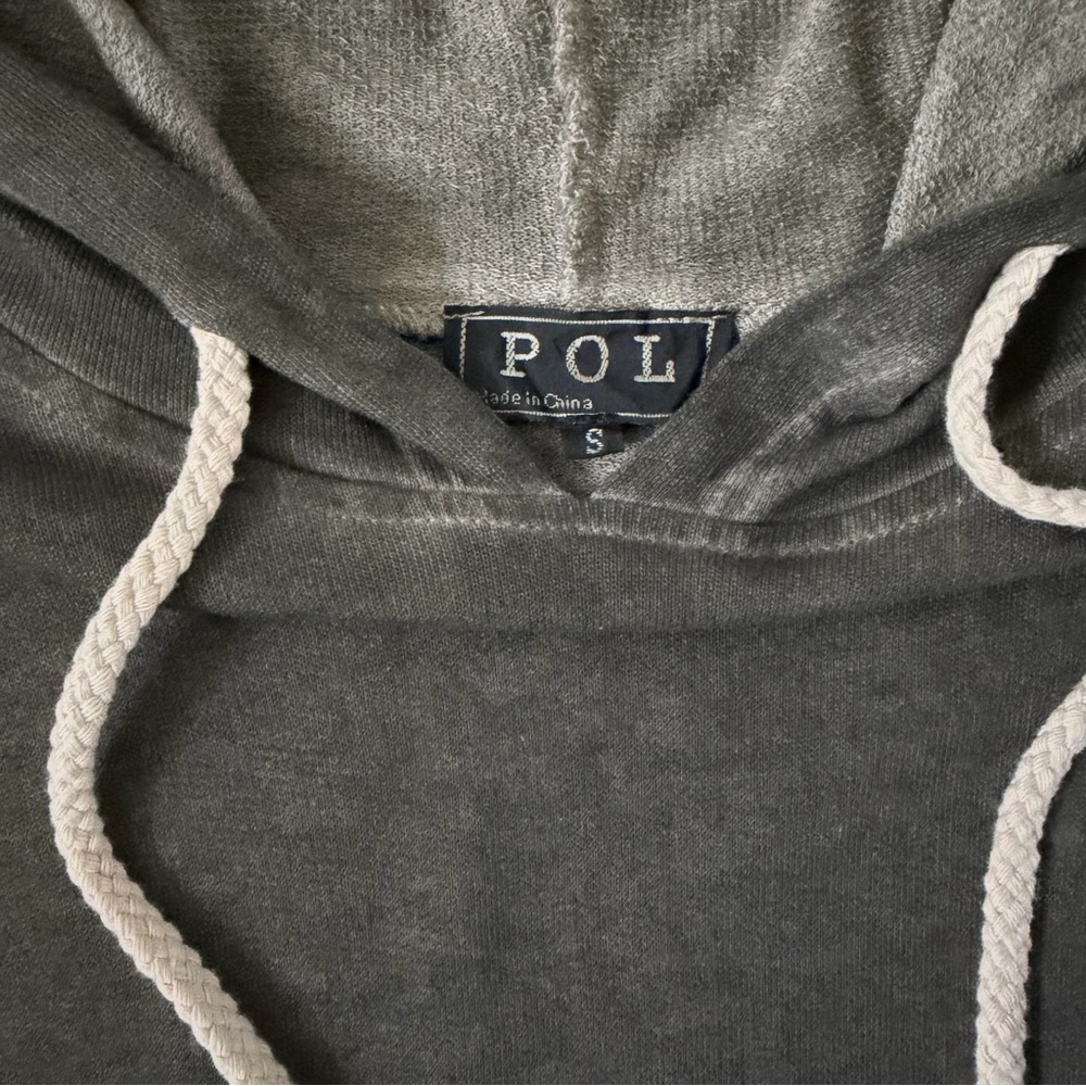 POL Mineral Wash Olive Sleeveless Hoodie T-Shirt Dress SMALL - Picture 5 of 13